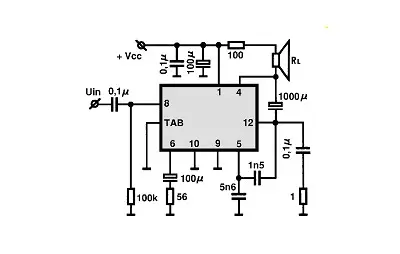 TBA 810  electronic component with associated schematic circuit diagram